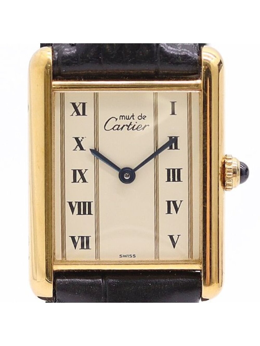 Cartier Must Tank LM 925 Sterling Silver Ivory Dial Roman Watch